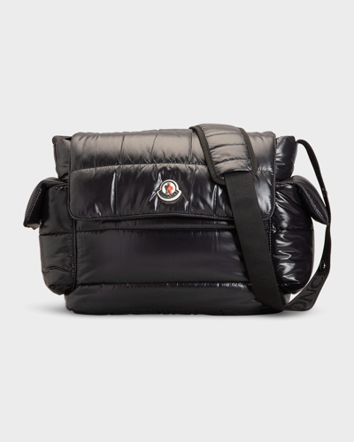 Shop Moncler Kid's Mommy Backpack W/ Changing Mat In Black