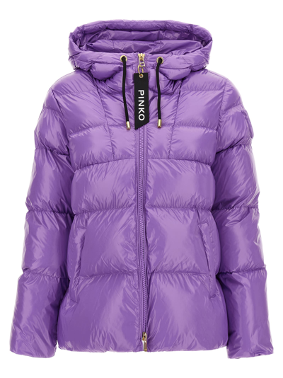 Pinko Padded Drawstring-hooded Jacket In Purple