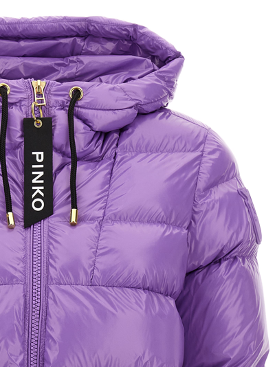 Pinko Padded Drawstring-hooded Jacket In Purple