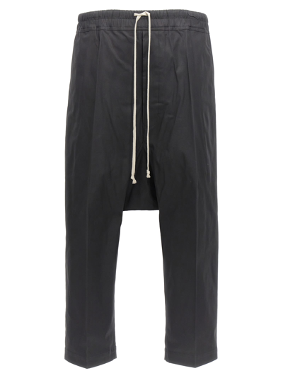 Shop Rick Owens Drawstring Cropped Pants In Black