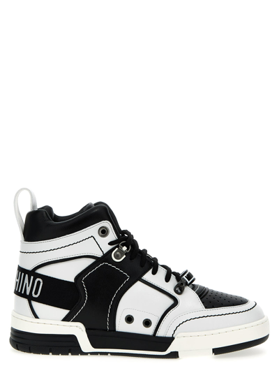 Shop Moschino Kevin Sneakers In White/black