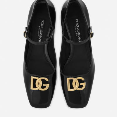 Shop Dolce & Gabbana Polished Calfskin Mary Janes In Black