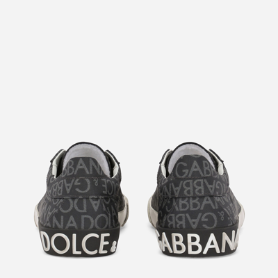 Shop Dolce & Gabbana Coated Jacquard Portofino Vintage Sneakers In Multicolor