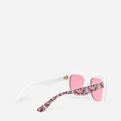 Shop Dolce & Gabbana Maiolica Sunglasses In Fuchsia