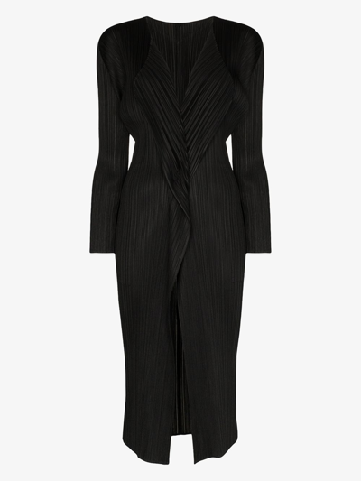 Issey Miyake Light Wave Midi Dress In Black