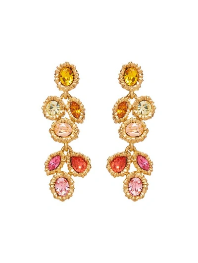 Shop Oscar De La Renta Lintzer Drop Earrings In Rose Multi