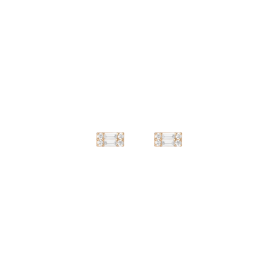 Shop Aurate New York Baguette Diamond Illusion Studs (large) In White