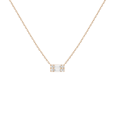 Shop Aurate New York Baguette Diamond Illusion Necklace In Yellow