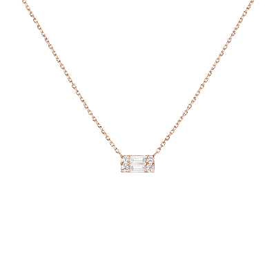 Shop Aurate New York Baguette Diamond Illusion Necklace In Rose