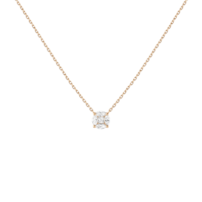 Shop Aurate New York Round Diamond Illusion Necklace In Yellow