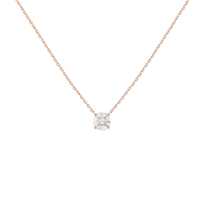 Shop Aurate New York Round Diamond Illusion Necklace In Rose