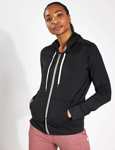 Vuori Halo Performance 2.0 Hooded Stretch-jersey Sweatshirt In Black