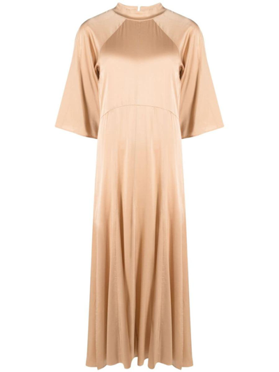 Shop Forte Forte Forte_forte Stretch Heavy Silk Satin Couture Dress Clothing In Nude &amp; Neutrals