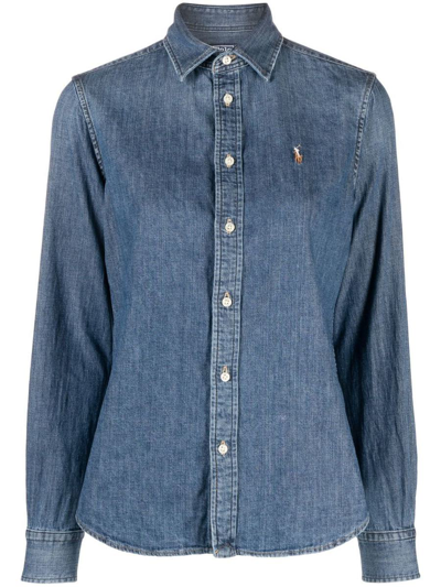 Shop Polo Ralph Lauren Denim Shirt Clothing In Blue