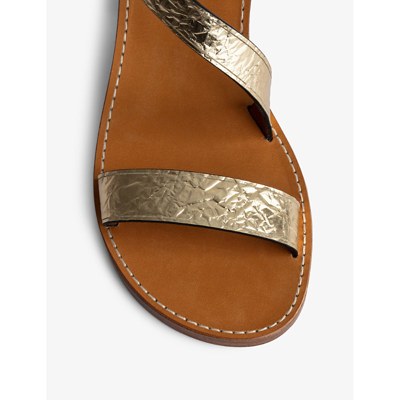 Shop Zadig & Voltaire Zadig&voltaire Women's Gold Cecilia Caprese Heeled Metallic-leather Sandals