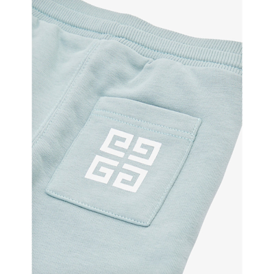 Shop Givenchy Pale Blue Brand-print Elasticated-waist Cotton-blend Shorts 6 Months-3 Years