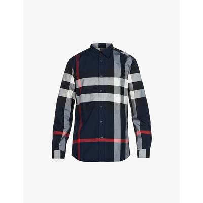 Burberry 'SOMERTON' Short Sleeve Check Stretch Cotton Shirt