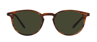 Shop Oliver Peoples 0ov5004su 1724p149 Round Polarized Sunglasses In Green