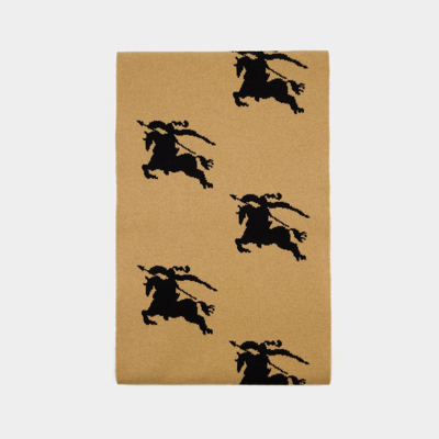Shop Burberry All Over Scarf -  - Cashmere - Camel In Brown