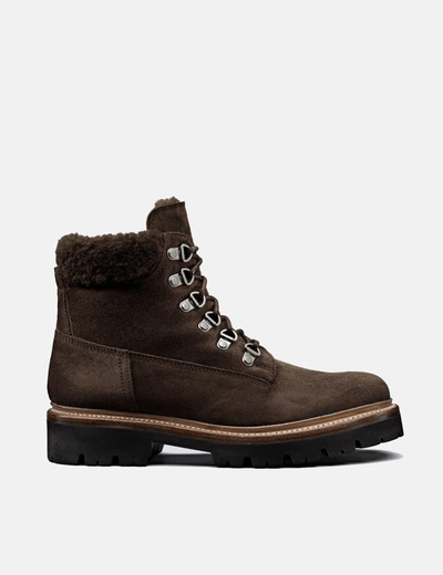 Shop Grenson Womens  Brooke Derby Hiker Boot (suede) In Brown