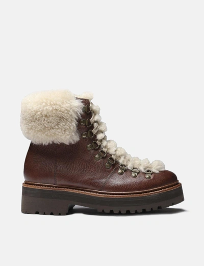 Shop Grenson Womens  Nettie Hiker Boot (vintage Leather) In Brown