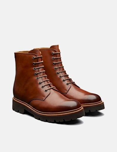 Shop Grenson Hadley Boot (hand Painted Leather) In Tan