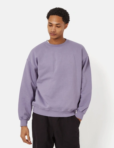Shop Colorful Standard Oversized Crew Sweatshirt (organic) In Purple