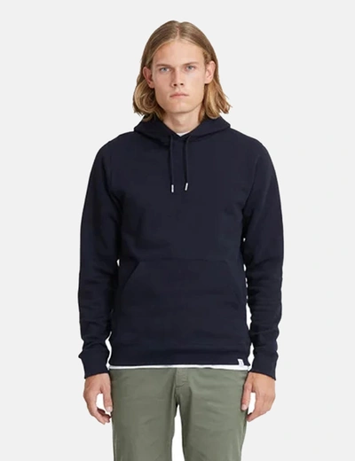 Shop Norse Projects Vagn Classic Hooded Sweatshirt In Navy Blue