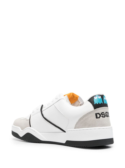 Shop Dsquared2 X Pac-man Panelled Low-top Sneakers In White