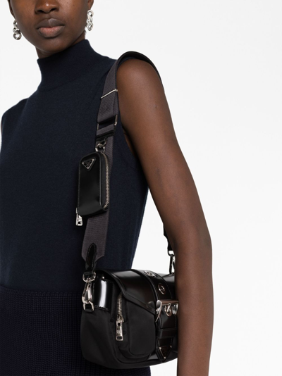Prada Pocket Small Shoulder Bag In Schwarz