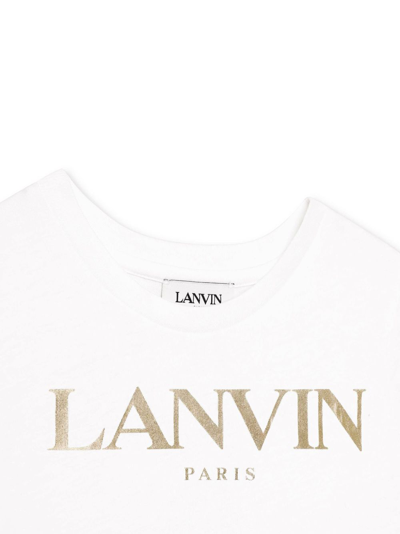 Shop Lanvin Enfant Logo-print Round-neck T-shirt In Weiss