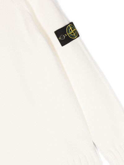 Stone Island Compass-badge Roll-neck Jumper In Weiss
