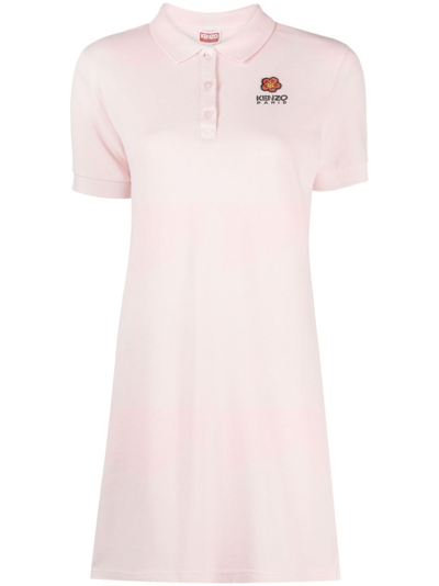 Shop Kenzo Boke Flower Cotton Polo Dress In Rosa