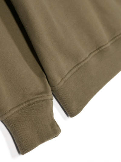 Stone Island Compass-patch Cotton Sweatshirt In Grün