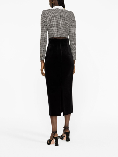 Shop Philosophy Di Lorenzo Serafini Stretch Velvet Straight Skirt In Schwarz