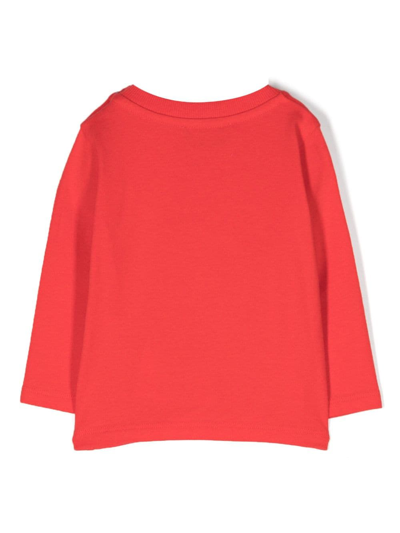 Shop Moschino Teddy Bear-motif Cotton T-shirt In Rot