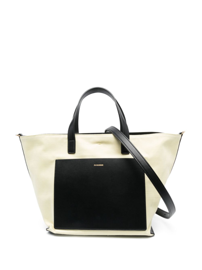 Shop Jil Sander Small Wander Canvas Tote Bag In Gelb