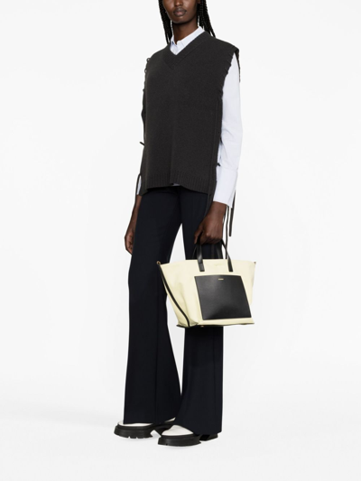 Shop Jil Sander Small Wander Canvas Tote Bag In Gelb