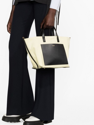 Shop Jil Sander Small Wander Canvas Tote Bag In Gelb