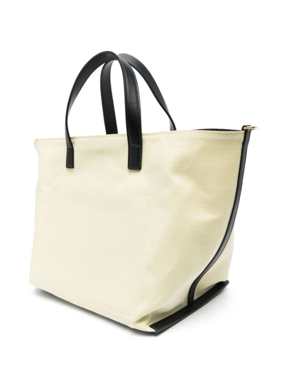 Shop Jil Sander Small Wander Canvas Tote Bag In Gelb