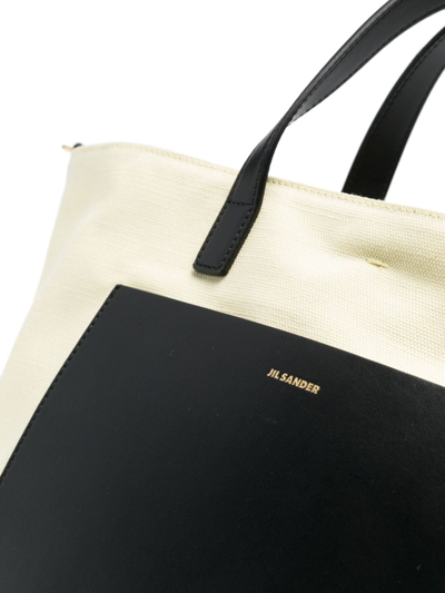 Shop Jil Sander Small Wander Canvas Tote Bag In Gelb