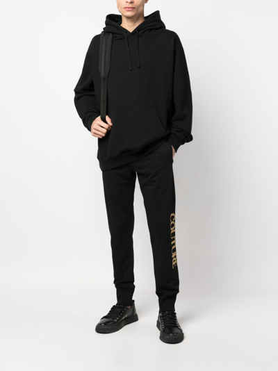 Shop Versace Jeans Couture Logo-print Track Trousers In Black