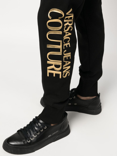 Shop Versace Jeans Couture Logo-print Track Trousers In Black