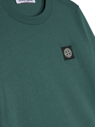 Stone Island Compass-patch Long-sleeve T-shirt In Grün