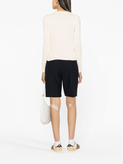 Polo Ralph Lauren Classic Crew Neck Pullover Sweater With American Flag Design In Nude
