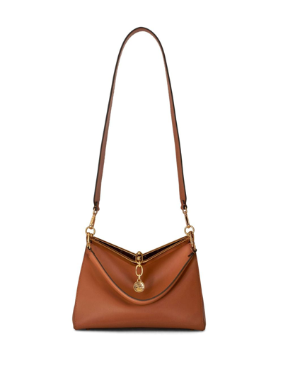 Shop Etro Vela Leather Clutch Bag In Braun