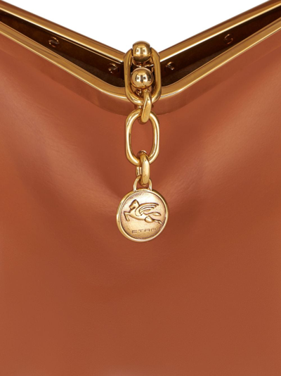 Etro Vela Leather Clutch Bag In Braun
