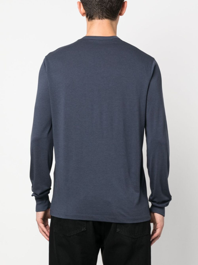 Shop Tom Ford Long-sleeve Lyocell-blend T-shirt In Blau