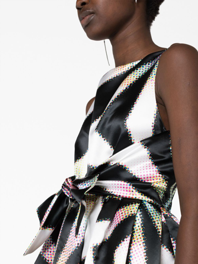 Shop Christopher John Rogers Graphic-print Maxi Dress In Schwarz