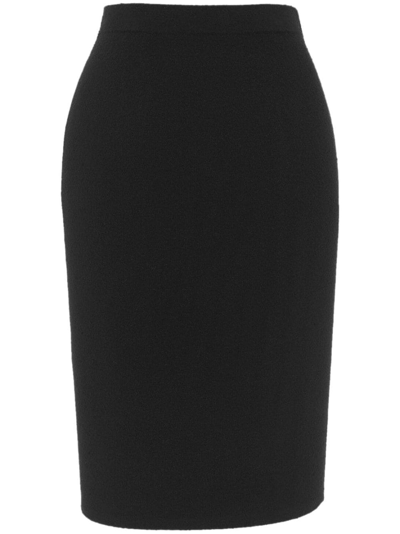 Shop Saint Laurent Elasticated-waistband Pencil Skirt In Schwarz